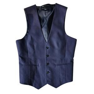 Asos Design Brand New Navy Blue Formal Buttoned Vest for Men Size US 36